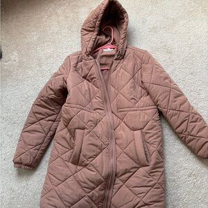 Mauve maternity winter coat